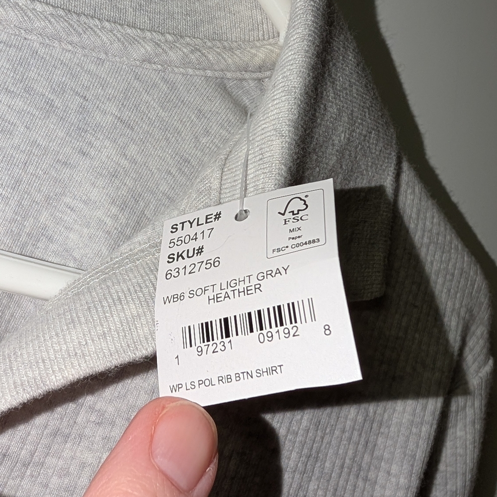 Set Of Two Long-Sleeve Ribbed Button-Front Tops - Picture 6 of 11
